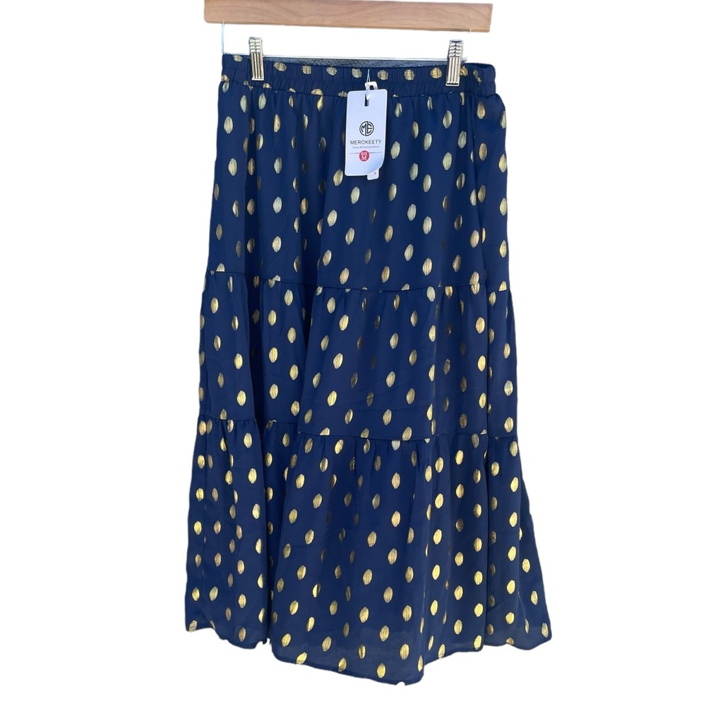 NWT Merokeety Boho Trendy Tiered Skirt Size Medium